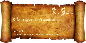Könyves Zsombor névjegykártya